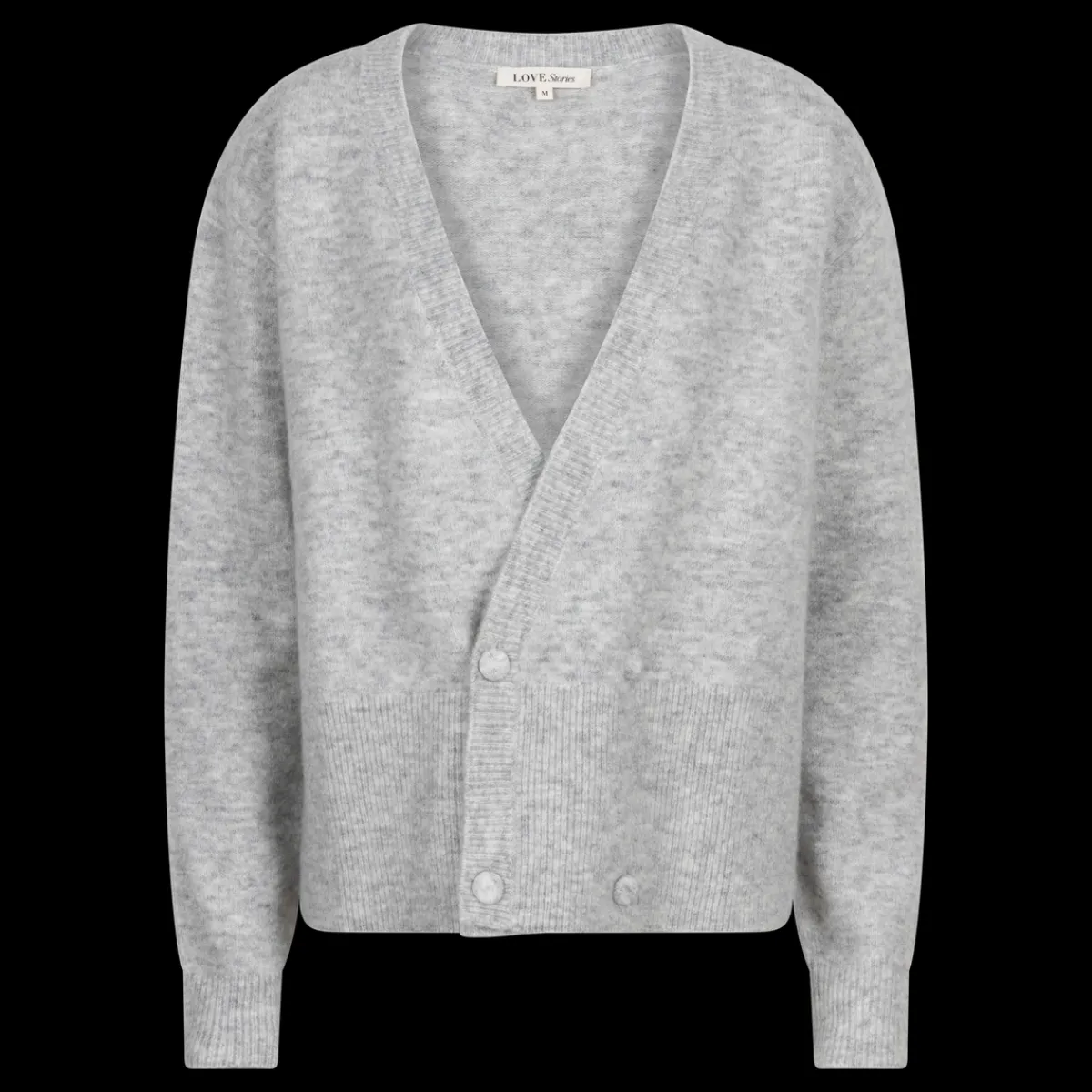 Love Stories Iris Gemütliche Strickjacke mit Knöpfen Grau Online