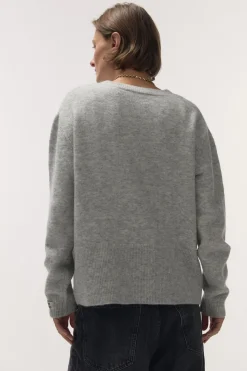 Love Stories Iris Gemütliche Strickjacke mit Knöpfen Grau Online
