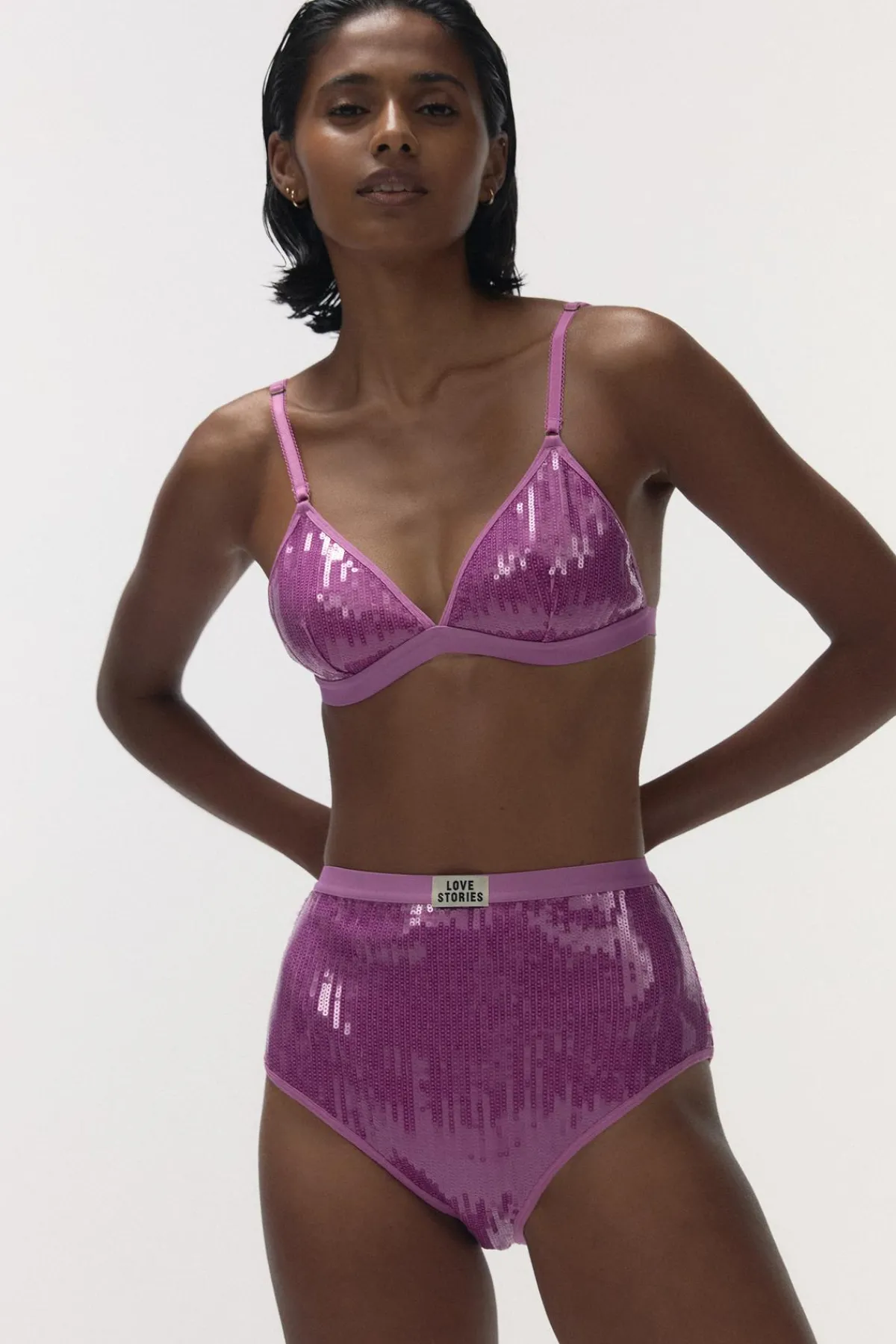 Love Stories Uma Bequemer Triangle Bralette Dunkelrosa Best
